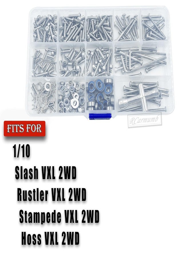 Rcarmumb Screw Kit Hardware Fasteners for 1/10 Slash,Stampede,Rustler,Hoss 2WD,Metal Steel Bearing Screw Kit Boxed Hops Up - Image 2